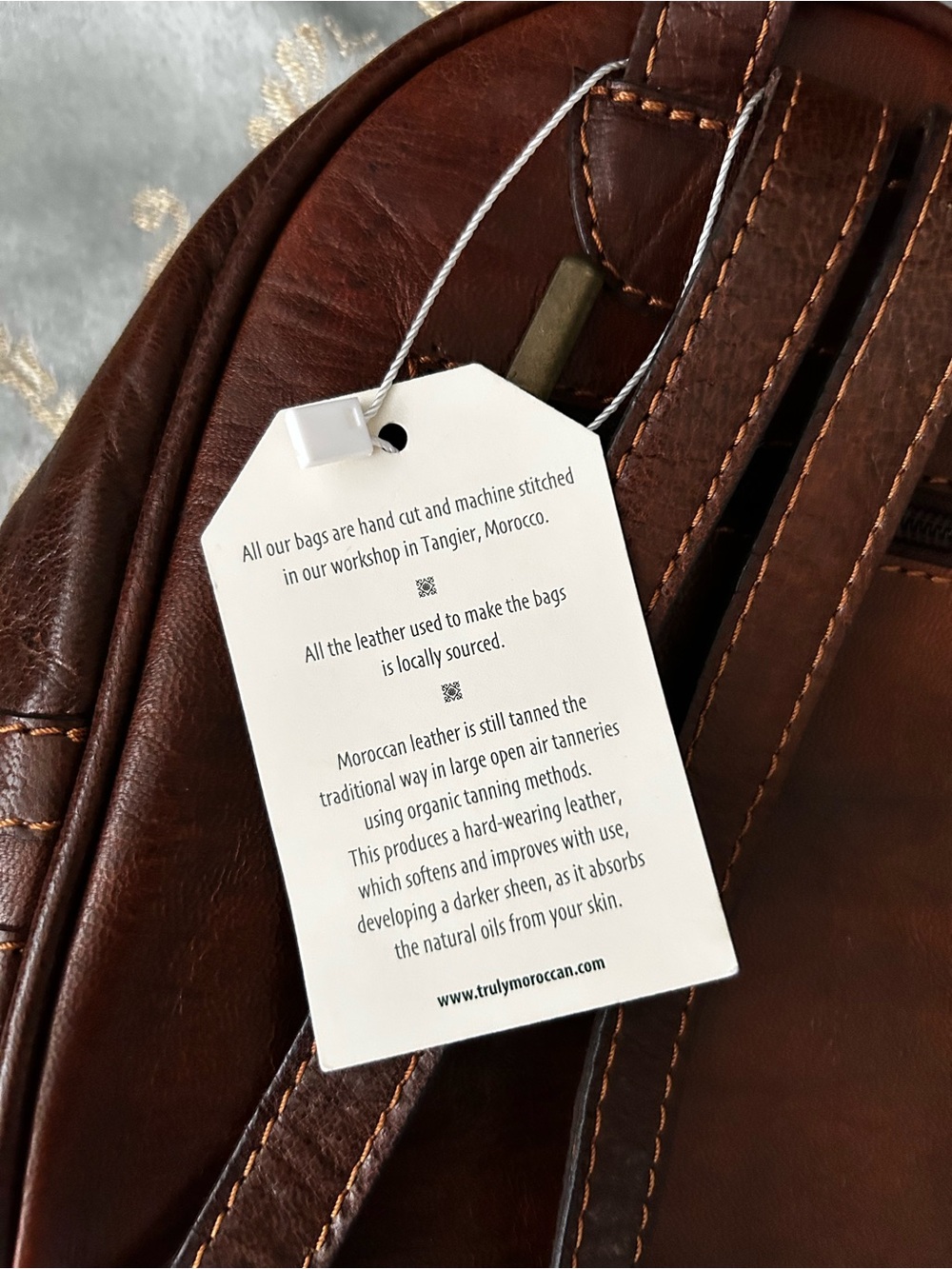 Classic Brown Leather Mini Backpack - Picture 3 of 7